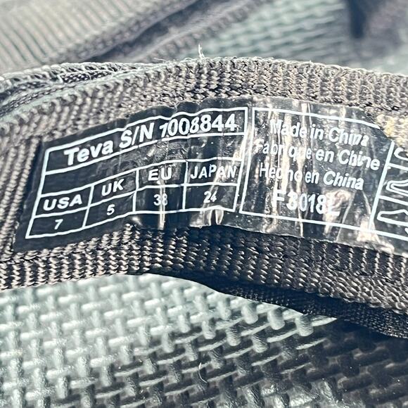 Teva Flatform Universal Black Adjustable Hook & Loop Sandals 1008844 Womens Sz 7 - Picture 8 of 9